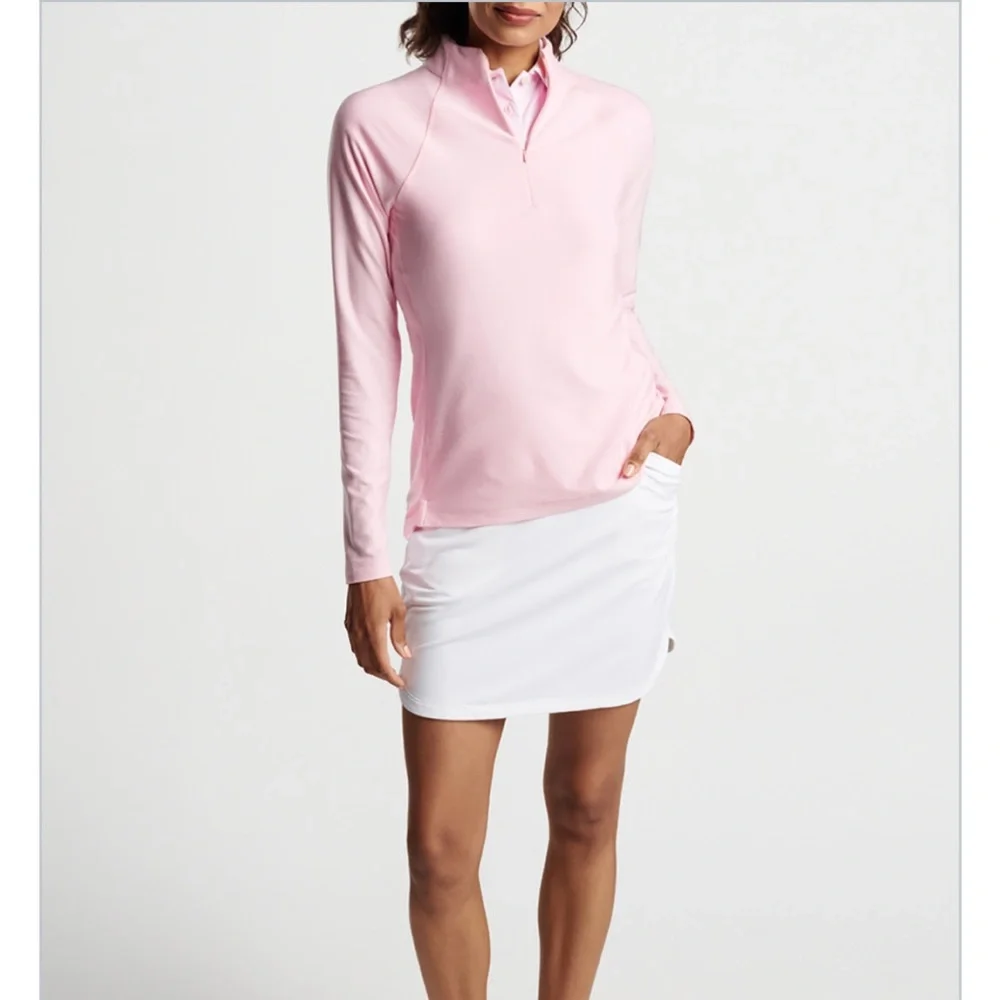 Peter Millar Women's Mélange Raglan-Sleeve Perth Layer in Palmer Pink, Large - Picture 10 of 10